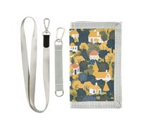 Carteras estilo pastoral con diseño de casas de árboles para mujer con cordón, Casas de árboles de estilo pastoral, 1 size, Moda