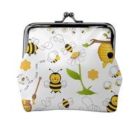 Carteras Flying Bees Daisy Honey para mujer, monedero para mujer, cartera pequeña para mujer, adecuada para mujer, elegante y personalizada, Negro -, Talla única, Art Deco
