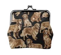 Carteras Golden Retrievers para mujer, monedero para mujer, cartera pequeña para mujer, adecuada para mujer, elegante y personalizada, Negro -, Talla única, Art Deco