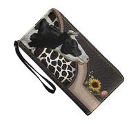 Carteras Lindas para Mujer, Carteras de Vaca para Mujer | Cartera de Cuero PU para Mujer con Estampado de Vaca - Elegante Bolsa de Efectivo para Tarjetas de crédito para Negocios