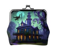 Carteras negras de Haunted Mansions para mujer, monedero para mujer, cartera pequeña para mujer, adecuada para mujeres, elegante y personalizada, Negro -, Talla única, Art Deco