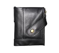 Carteras para Hombre Cartera De Hombre Cuero Genuino, Carteras, Monedero Multifuncional Retro para Hombre(Black)