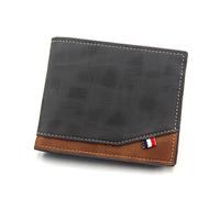 Carteras para hombre, cartera pequeña, tarjetero portátil de negocios para hombre, cartera de mano con bolsillo, monederos cortos, bolso de mano vintage de cuero con diseño de patchwork, cartera para