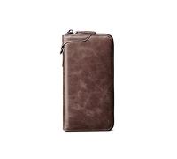 Carteras para hombre Carteras de cuero genuino para hombre Carteras tipo sobre Cartera para teléfono Monedero de muñeca Cartera de negocios vintage Cartera larga Cartera de lujo con cremallera para