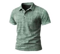 Carteras para hombre con cadena, camisas para hombre, estampado étnico occidental, camisa de manga corta, cuello de solapa, botones, camiseta oscura para hombre, verde, S