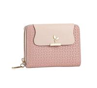 Carteras para hombre de moda para mujer, billetera corta de un solo color, con cremallera, múltiples compartimentos para tarjetas, bolso de embrague, rojo, talla única