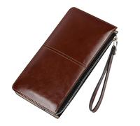 Carteras para mujer, bolso grande de muñeca, cartera para teléfono para niñas y mujeres, lindo bolso largo y delgado para la vida cotidiana, correa de hombro mediana para mujer (marrón, talla única)