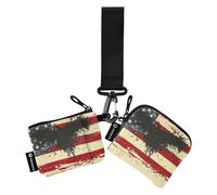 Carteras para mujer con diseño de pájaro del ejército de la guerra de Vietnam, tamaño compacto, monedero con cremallera y bolsillo con cremallera, 2 unidades, Varios colores, 4.13"(L) x 3.5"(W