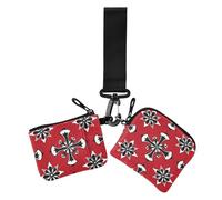 Carteras para mujer, diseño de cruz maltesa, tarjeteros, delgadas, portátiles, organizadoras de dinero con correa de muñeca para dama, 2 paquetes, Manuscrito de la cruz maltesa, 1 size, Casual