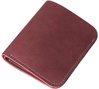 Carteras para Tarjetas Cartera Minimalista De Cuero Genuino Hecha A Mano Hombres Bifold 4 Titular De La Tarjeta Cartera De Cuero para Hombres Cartera Pequeña Y Delgada Cuero Genuino (Color : Red)
