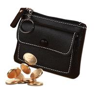 Carteras para tarjetas de crédito para mujer,Tarjetero para mujer,Monedero delgado de PU con bolsillo frontal | Cartera con cremallera de color sólido para , estuche para tarjetas de crédito para