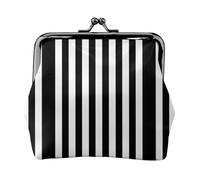 Carteras pequeñas a rayas blancas y negras para mujer, carteras para mujer, monedero para mujer, cartera pequeña para mujer, bolsa de maquillaje pequeña para bolso, Black, Talla única, Organizador de
