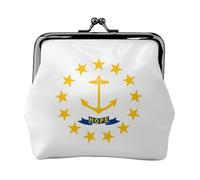 Carteras pequeñas con la bandera del estado de Rhode Island, carteras para mujer, monedero para mujer, cartera pequeña para mujer, bolsa de maquillaje pequeña para bolso, Black, Talla única,