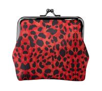 Carteras pequeñas con patrón de leopardo rojo para mujer, carteras para mujer, monedero para mujer, cartera pequeña para mujer, bolsa de maquillaje pequeña para bolso, Black, Talla única, Organizador