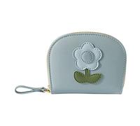 Carteras pequeñas de cuero para mujer, con tres compartimentos para tarjetas, con ventana para identificación, cartera para hombre, original, Blue, Talla única