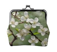 Carteras pequeñas de flores de cornejo de primavera para mujer, carteras para mujer, monedero para mujer, cartera pequeña para mujer, con cremallera y cierre de beso, Negro -, Talla única, Art Deco