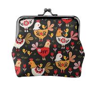 Carteras pequeñas de gallinas de gallo para mujer, carteras para mujer, monedero para mujer, cartera pequeña para mujer, bolsa de maquillaje pequeña para bolso, Black, Talla única, Organizador de