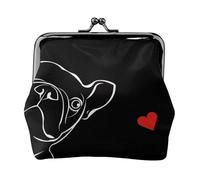 Carteras pequeñas de perro bulldog francés para mujer, carteras para mujer, monedero para mujer, cartera pequeña para mujer, bolsa de maquillaje pequeña para bolso, Black, Talla única, Organizador de
