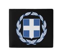 Carteras plegables con diseño de escudo de armas de Grecia, divertidas, bolsillo frontal, clip para dinero con ranuras para tarjetas de crédito, para hombres y mujeres, 4.5 x 4 pulgadas