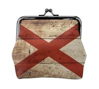 Carteras postales con la bandera del estado de Alabama en grano de madera vieja para mujer, monedero para mujer, cartera pequeña para mujer, adecuada para mujeres, elegante y personalizada, Negro -,