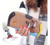 Carteras señoras nueva marca mujeres diseñador billetera famosa cartera para perro cartera hombre, café, talla única