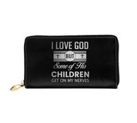 Carteras Tarjeteros Amo A Dios Pero Algunos De Sus Hijos Me Ponen De Los Nervios Billetera Cartera Vintage Coin Purse Retro Billetera Bolsa para Amante, Adolescente, Niña