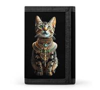 Carteras triples de estilo egipcio antiguo con tarjetero para dinero, 8 ranuras, llavero, ventana para fotos para hombres y mujeres, Estilo-16, Talla única, Para todas las estaciones
