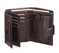 Carteras triples para hombre Cartera de cuero con bloqueo RFID Capacidad extra Bolsillo frontal Titular de la tarjeta de crédito Clip para dinero con 16 ranuras para tarjetas Monedero delgado Regalo