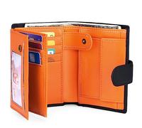 Carteras triples para hombre Cartera de cuero con bloqueo RFID Capacidad extra Bolsillo frontal Titular de la tarjeta de crédito Clip para dinero con 16 ranuras para tarjetas Monedero delgado Regalo