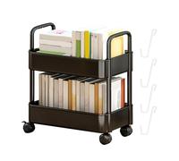 Cartero De Estantería Móvil - Almacenamiento De Juguetes De 2 Niveles, Carrito De Ruedas Portátiles | 14.57x9.84x17.13 Pulgadas Solución De Almacenamiento De Libros Móviles De La Casa Librería De La S