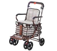Cartero multi funcional para asistencia anciana Walker Plegable de compras plegables Push and Sit Scooter Space con ruedas
