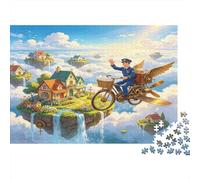 Cartero Volador Isla Flotante Puzzle de 1000 Piezas Puzzle para Adultos Papel Escenario Fantástico Juego de Puzzle 1000 Piezas Relajación Decoración Hogar 38x26cm/1000pcs
