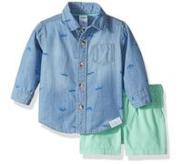 Carters Baby Boys conjunto 2 piezas, y verde corto Camisa Denim