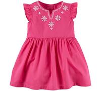 Carter's Baby Girl Dress Pink with White Embro, 6 Months