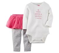 Carters Baby Girls 2-Piece Bodysuit & Tutu Pant Set Lil Princess Pink 18M by Carter's