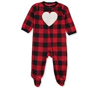 Carter's Baby Infant Picot Heart Plaid Footed Coverall - red/Black, 6 Months
