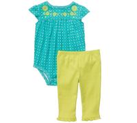 Carter's Cute & Comfy Set - Turquoise/Citron Embroidery-NB by Carter's