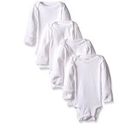 Carter's Unisex Baby 4-Pack L/S Body - Blanco - 3 meses