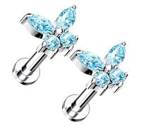 Cartilage Earrings - Butterfly Studs Titanium Alloy, Body Jewelry Versatile Design, Lightweight Durablee Build, Skin Friendly Comfortable Wear | Trendy Fashion Accessory, Stylish Ear Nose Earlobes