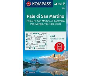 Cartina escursionistica n. 653 Pale di San Martino