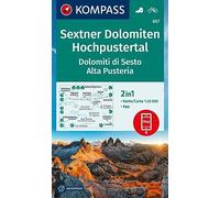 Cartina escursionistica n. 657 Dolomiti di Sesto, Parco Naturale Tre Cime: markierte Wanderwege, Hütten, Fahrradwege, inklusive Karte zur offline Verwendung in der KOMPASS-App