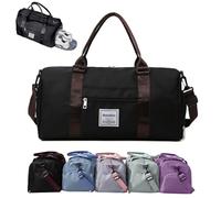 Cartlant Sporttasche Damen Herren Gym Bag Women Trainingstasche mit Schuhfach, Nassfach, Wasserdicht Sporttaschen Handgepäck Duffel Tasche Reisetasche Saunatasche für Gym Travel, Negro , 50cm x 25cm