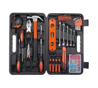 CARTMAN Tool Set General Hand Tool Kit with Plastic Toolbox Storage Case Automotive Wrench Sets Orange