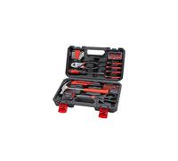CARTMAN Tool Set General Household Hand Tool Kit with Plastic Toolbox Storage Case Red & Black