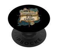Cartography Is My Cardio Funny Map Lover Geographer PopSockets PopGrip Adhesivo