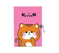 Cartomania Diario secreto con candado Stay Noted, tema gatito, rosa, caja de regalo incluida, para niños y niñas, idea de regalo