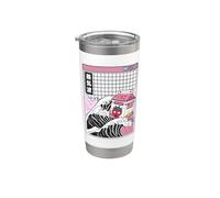 Cartón de leche de fresa Gran Ola Kawaii Vaporwave Anime Vaso térmico de acero inoxidable de doble pared