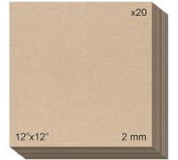 Cartón piedra gris contracolado (2mm) para manualidades, encuadernación, cartonaje y scrapbooking (20, 2mm - 12"x12")
