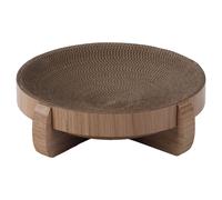 Cartón Rascador Flamingo Lico Marrón Para Gatos 38x38x9,5cm, Con Hierba Gatera