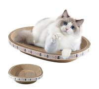 Cartón rascador Wild Cat - para el Cuidado Natural de Las Garras - Cartón rascador Ovalado para Gatos - 43 x 26 x 8/47 x 32 x 9 cm - Alta Densidad